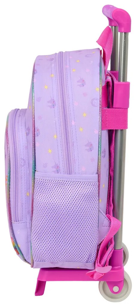 Σχολική Τσάντα με Ρόδες Unicorn Academy Λιλά 28 x 34 x 10 cm