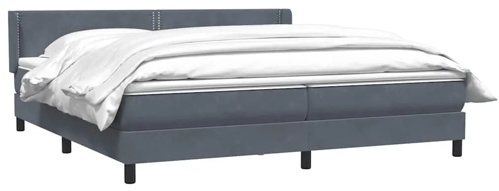 vidaXL Box Spring Κρεβάτι με στρώμα Σκούρο γκρι 180x220 εκ. Βελούδινο