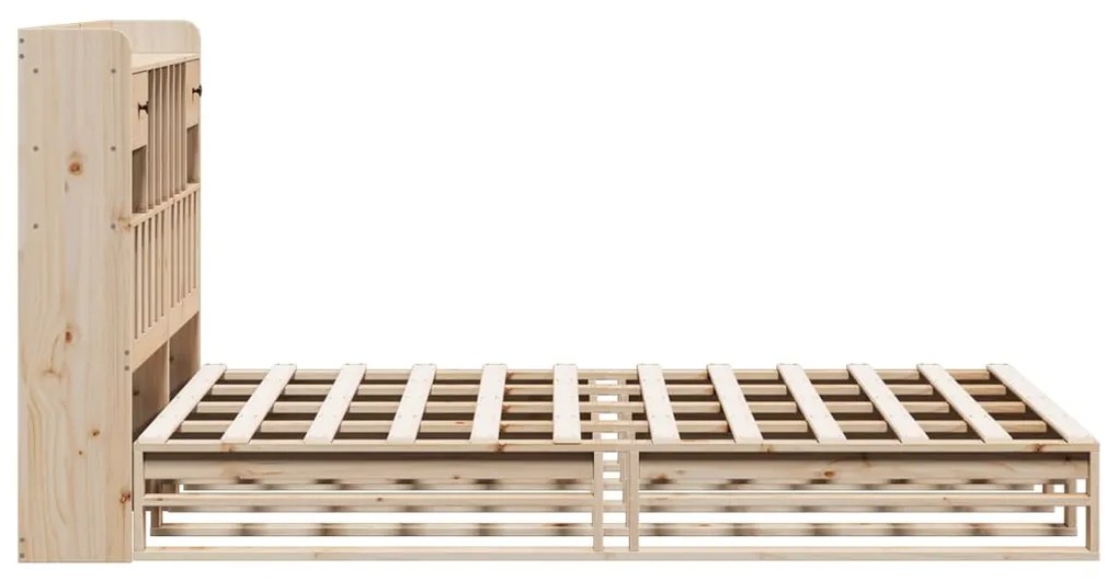 vidaXL Κρεβάτι Βιβλιοθήκη Χωρίς Στρώμα 140x200 εκ Μασίφ Ξύλο Πεύκο