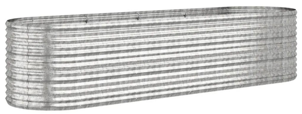 Ζαρντινιέρα Ασημί 296x80x68 εκ. Ατσάλι με Ηλεκτρ. Βαφή Πούδρας - Ασήμι