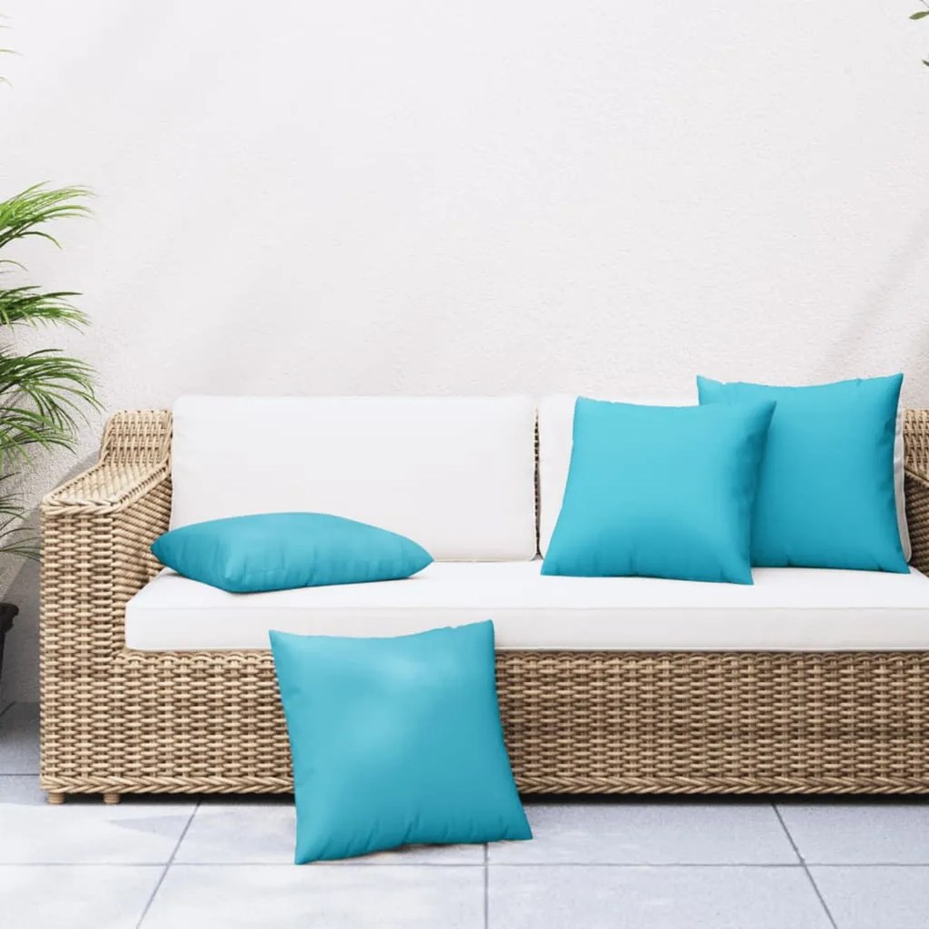 vidaXL Μαξιλάρια Διακοσμητικά 4 τεμ. Τιρκουάζ 60 x 60 εκ. Υφασμάτινα