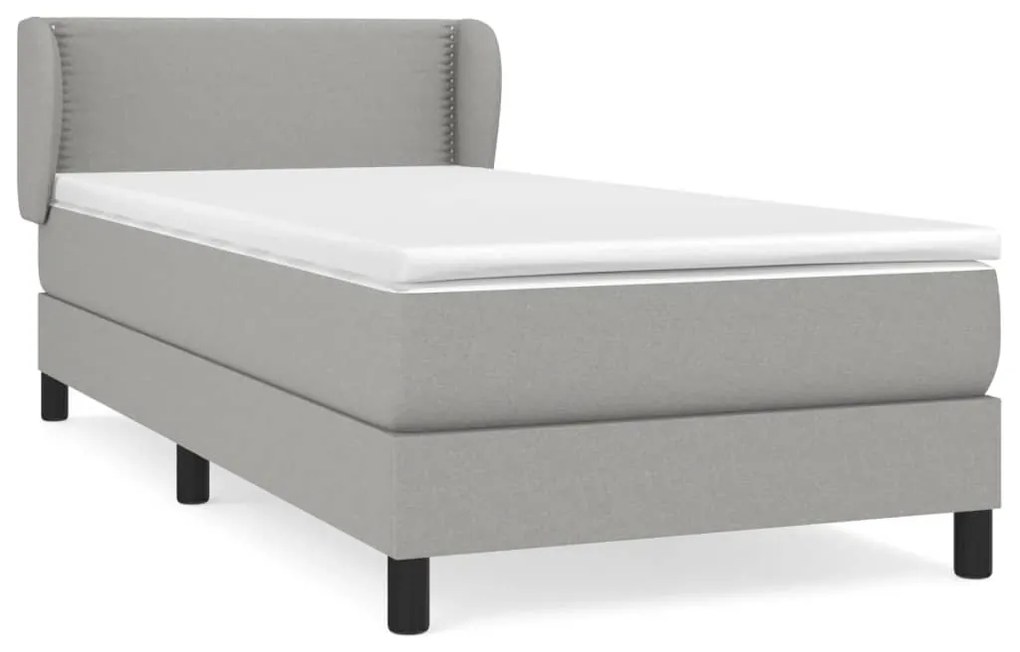 ΚΡΕΒΑΤΙ BOXSPRING ΜΕ ΣΤΡΩΜΑ ΑΝΟΙΧΤΟ ΓΚΡΙ 90X200 ΕΚ. ΥΦΑΣΜΑΤΙΝΟ 3126133