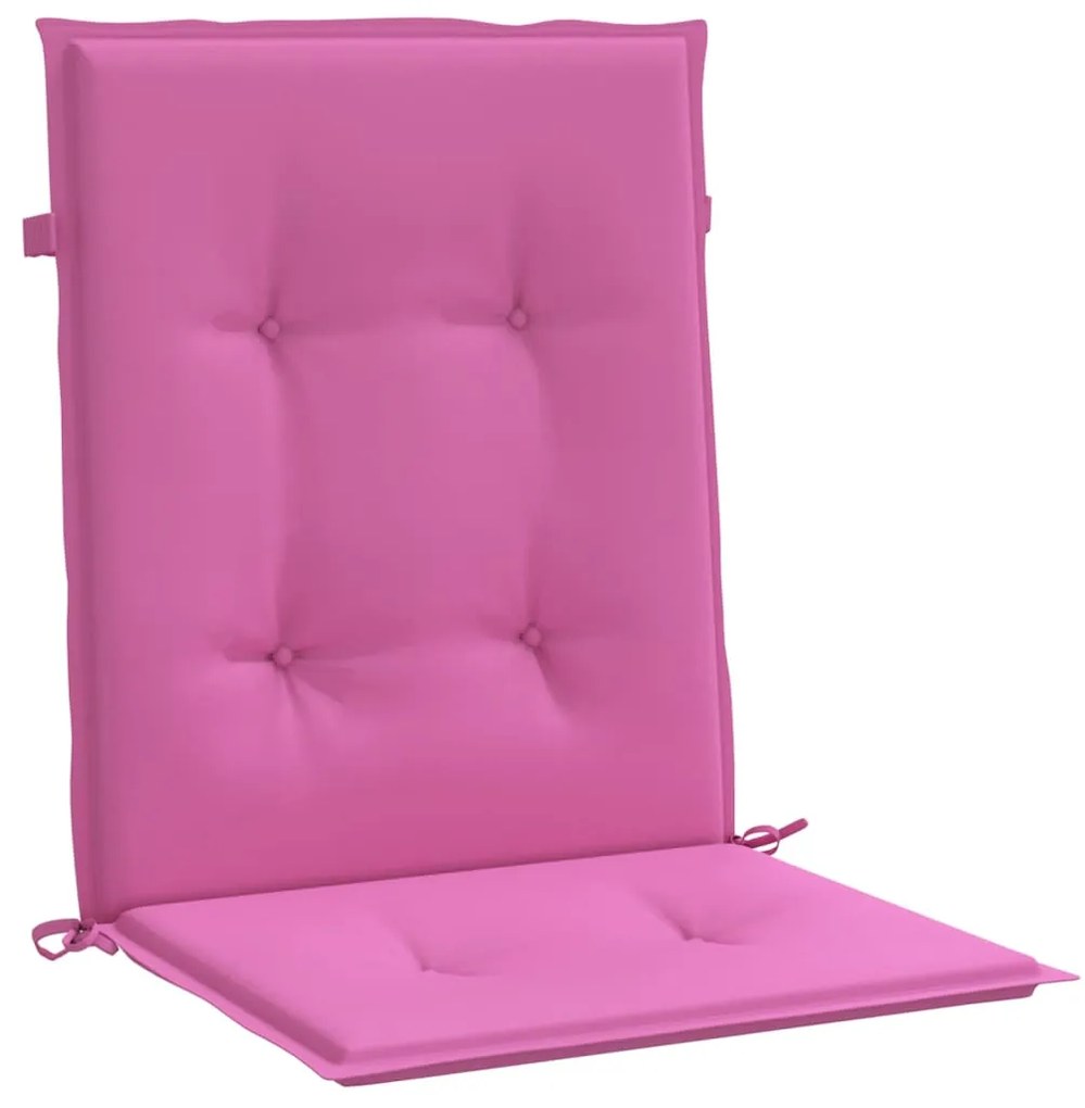 vidaXL Μαξιλάρια Καρέκλας με Πλάτη 2 τεμ. Ροζ Υφασμάτινα