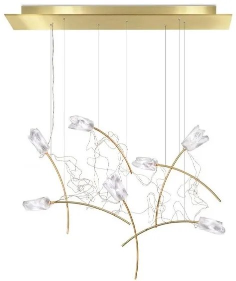 Κρεμαστό Φωτιστικό Οροφής 7xLED 3,2W Μπρονζέ Dimmable Χειροποίητο Ορθογώνια Βάση Tulip TULSM00PRS03CLDLNCEU Slamp-TULSM00PRS03CL TULSM00PRS03CLDLNCEU