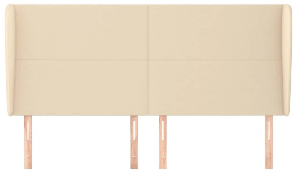Κεφαλάρι με Πτερύγια Κρεμ 163x23x118/128 εκ. Υφασμάτινο - Κρεμ