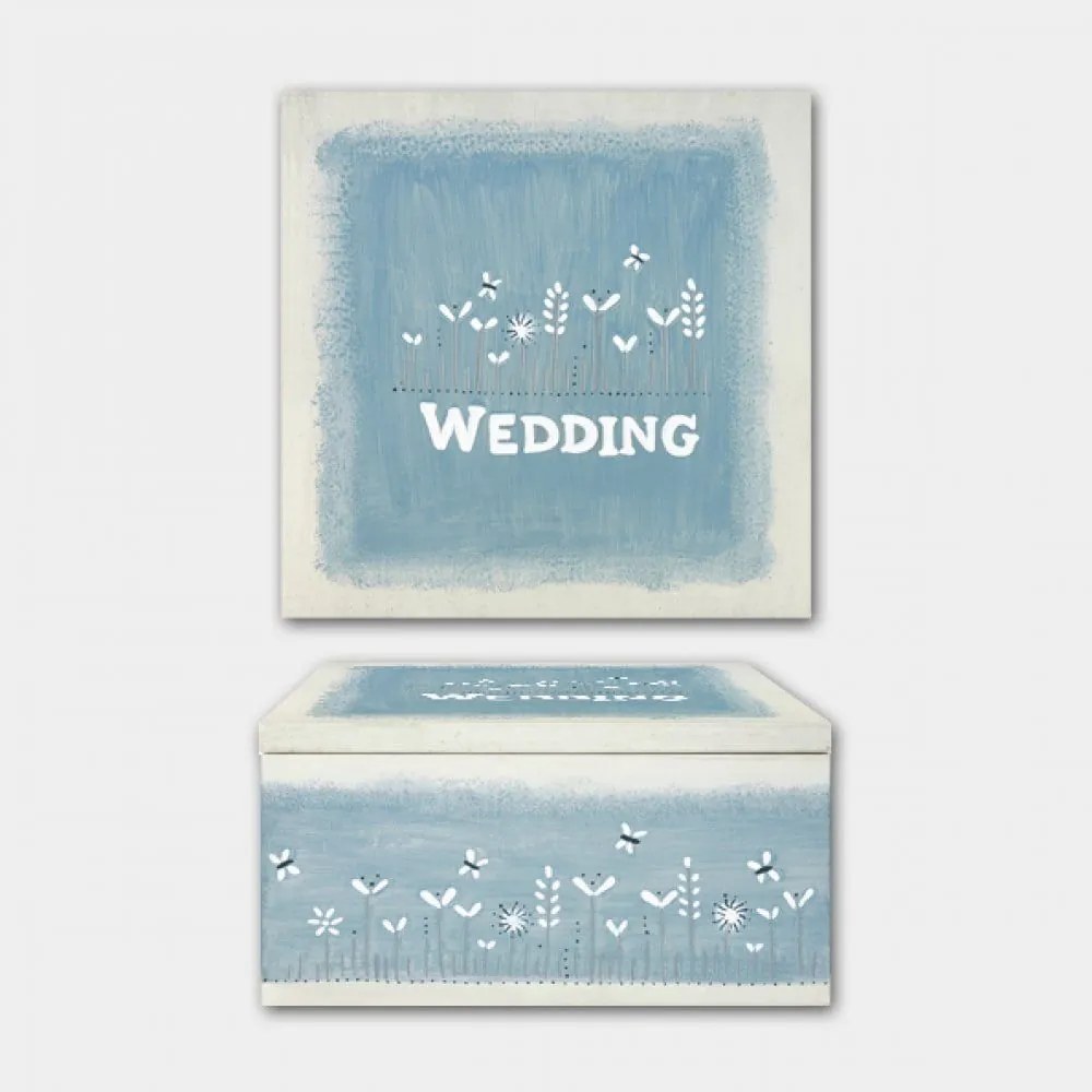Κουτί Wedding Box 21x10 EI1499 Blue Ξύλο