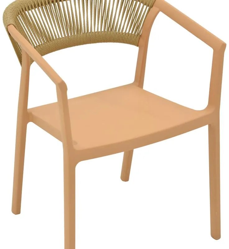 Καρέκλα - Πολυθρόνα Sillia στοιβαζόμενη pp cappuccino - μπεζ rattan 55x52x74,5 εκ. 55x52x74.5 εκ.