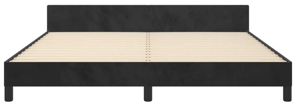 vidaXL Πλαίσιο Κρεβατιού με Κεφαλάρι Μαύρο 180x200 εκ. Βελούδινο