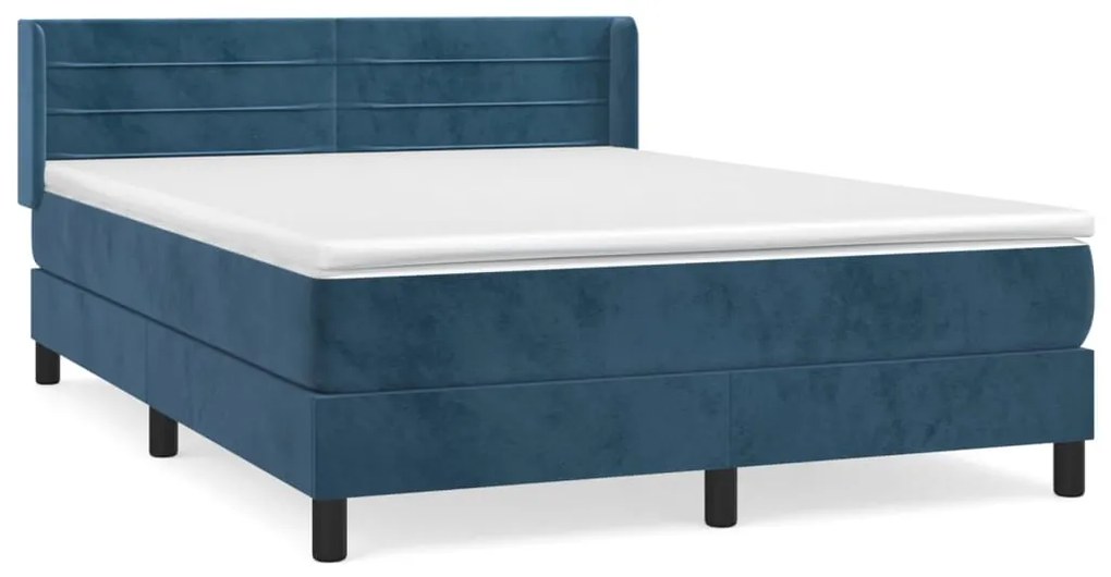 ΚΡΕΒΑΤΙ BOXSPRING ΜΕ ΣΤΡΩΜΑ ΣΚΟΥΡΟ ΜΠΛΕ 140X190 ΕΚ. ΒΕΛΟΥΔΙΝΟ 3131019