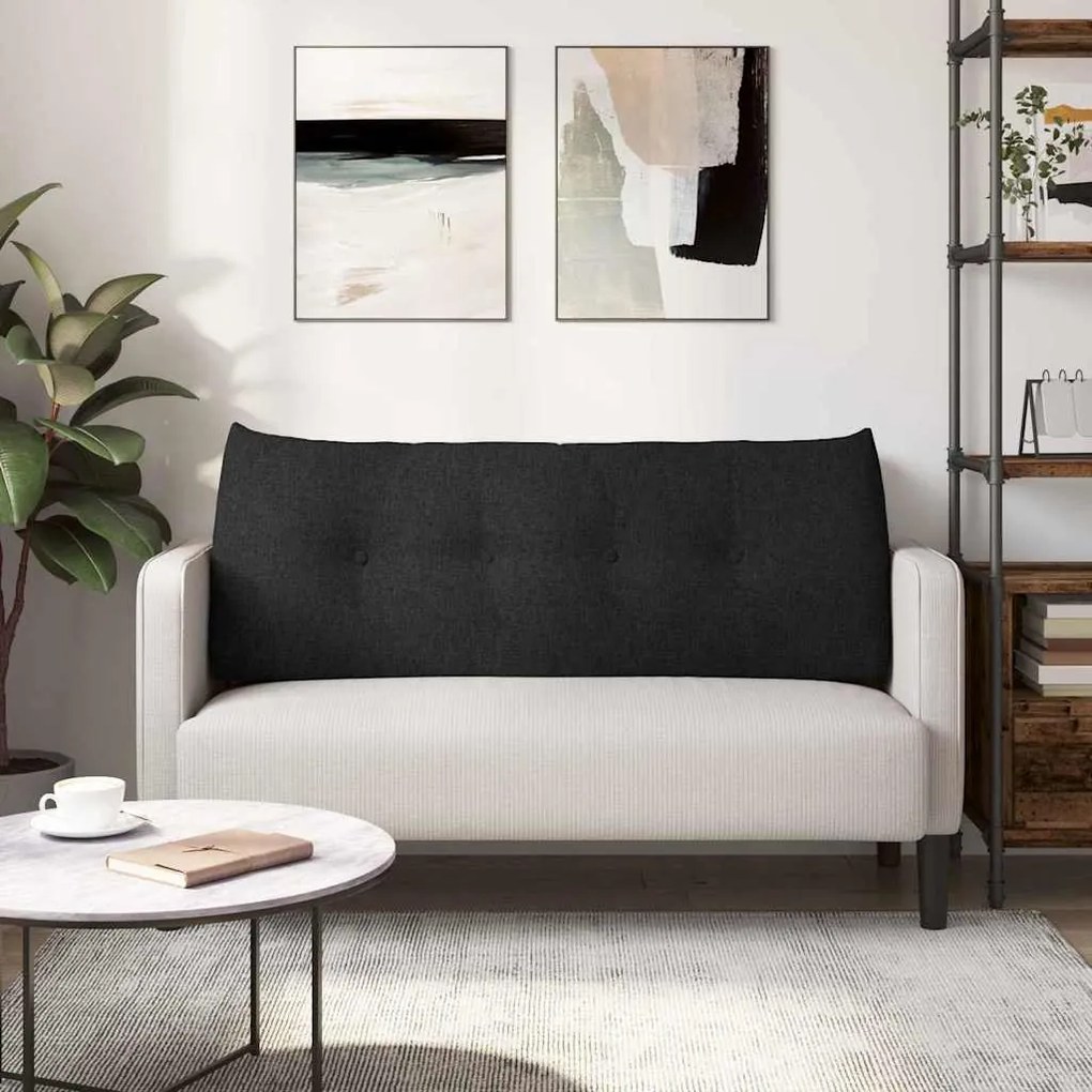 vidaXL Μαξιλάρι Πλάτης Μαύρο 120 x 24 x 50 εκ ύφασμα