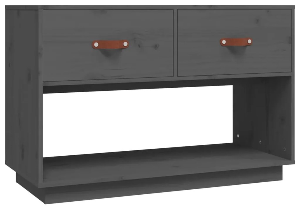 vidaXL Έπιπλο Τηλεόρασης Γκρι 90x40x60 εκ. από Μασίφ Ξύλο Πεύκου