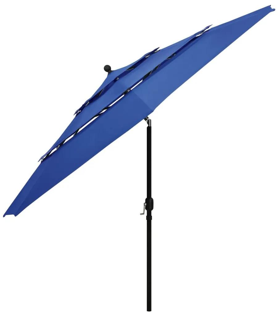 Ομπρέλα 3 Επιπέδων Αζούρ Μπλε 3,5 μ. με Ιστό Αλουμινίου - Μπλε