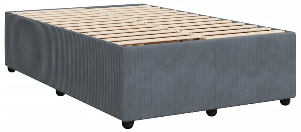 vidaXL Κρεβάτι Boxspring με Στρώμα Σκούρο Γκρι 120x200 εκ. Βελούδινο