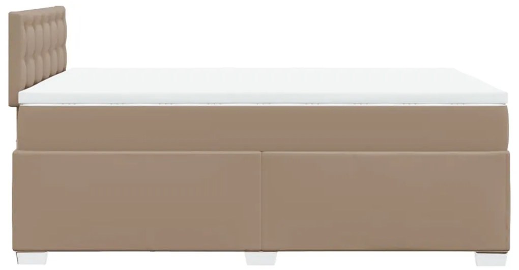 vidaXL Κρεβάτι Boxspring με Στρώμα Καπουτσίνο 160x200εκ.από Συνθ.Δέρμα