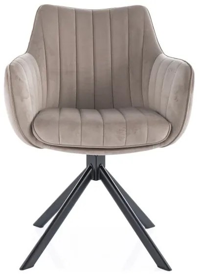 KRZESŁO AZALIA VELVET CZARNY STELAŻ/CIEMNY BEŻ BLUVEL 40 DIOMMI-80-3492