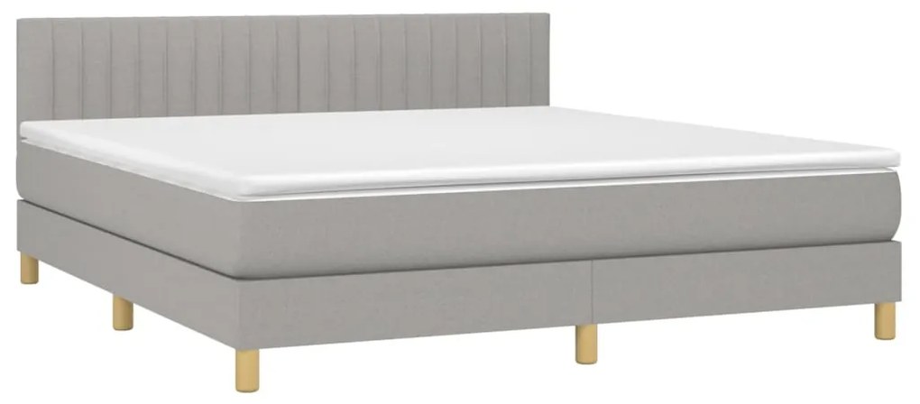 ΚΡΕΒΑΤΙ BOXSPRING ΜΕ ΣΤΡΩΜΑ &amp; LED ΑΝ.ΓΚΡΙ 180X200 ΕΚ ΥΦΑΣΜΑΤΙΝΟ 3133893