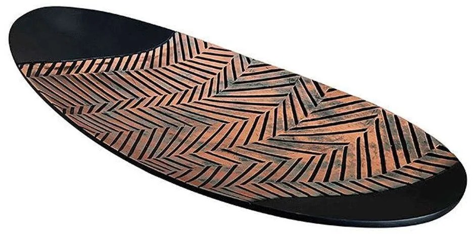 Πιατέλα Διακοσμητική 0038-223-044 50x19,5x5,5cm Black-Bronze Polyresin