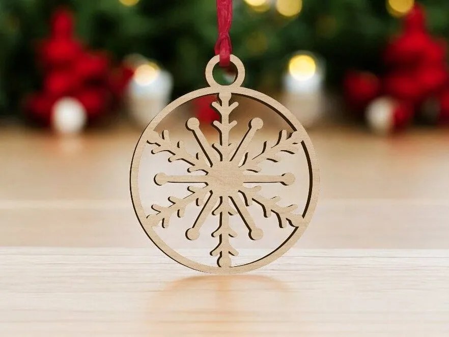 Σετ των 3 Intra απο ξύλο plywood 3mm-4mm πάχος – Κρεμαστό στολίδι με μπιχλιμπίδι χιονιού 50x60 cm INTRAVECTRY-MY545622