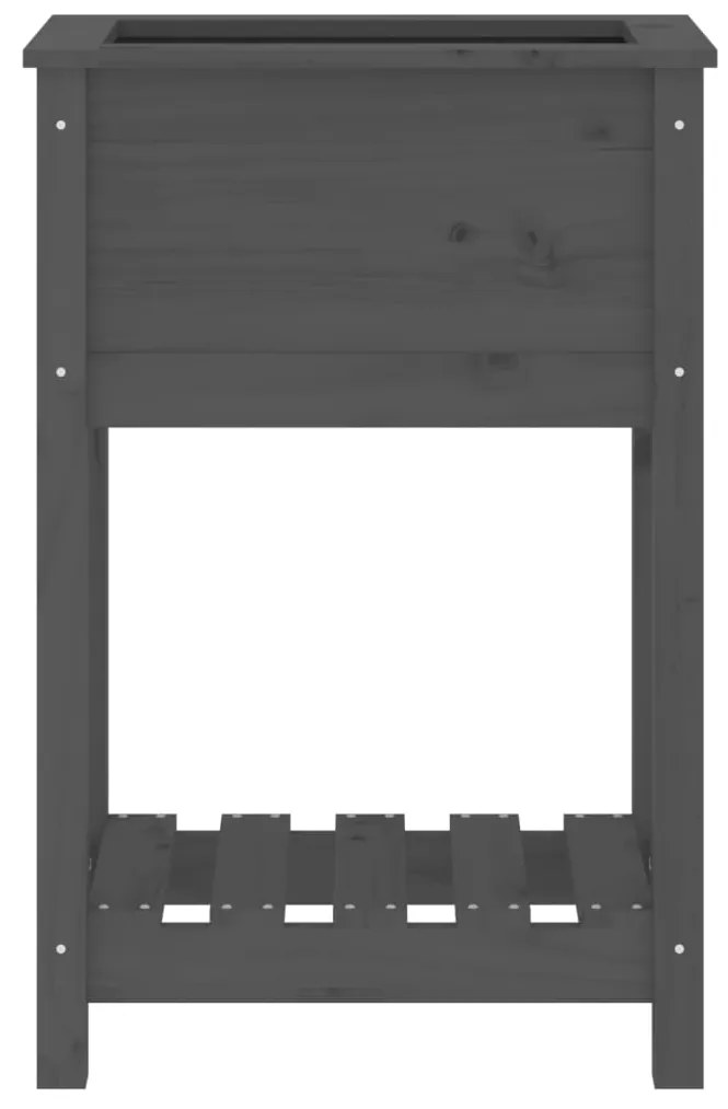 vidaXL Ζαρντινιέρα με Ράφι Γκρι 54x34,5x81 εκ. Μασίφ Ξύλο Πεύκου