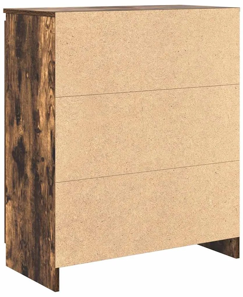 Συρταριέρα με Συρτάρια Καπνιστή Δρυς 71x35x84 εκ. Επεξ. Ξύλο - Καφέ