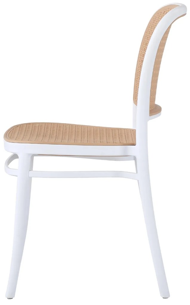 Καρέκλα FLOW C5937.01 Πολυπροπυλενίου Λευκή με Κάθισμα και Πλάτη Μπέζ 41x49x102Υεκ. 41x49x102 εκ.