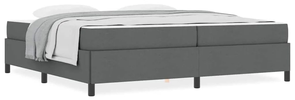 vidaXL Κρεβάτι με ελατήρια Σκοτεινό γκρι, Μαύρο 200 x 200 cm