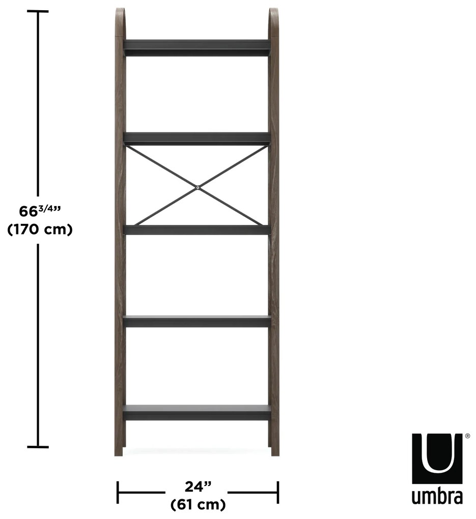 Ξύλινη ραφιέρα δαπέδου 170x26x61εκ Umbra Bellwood blk