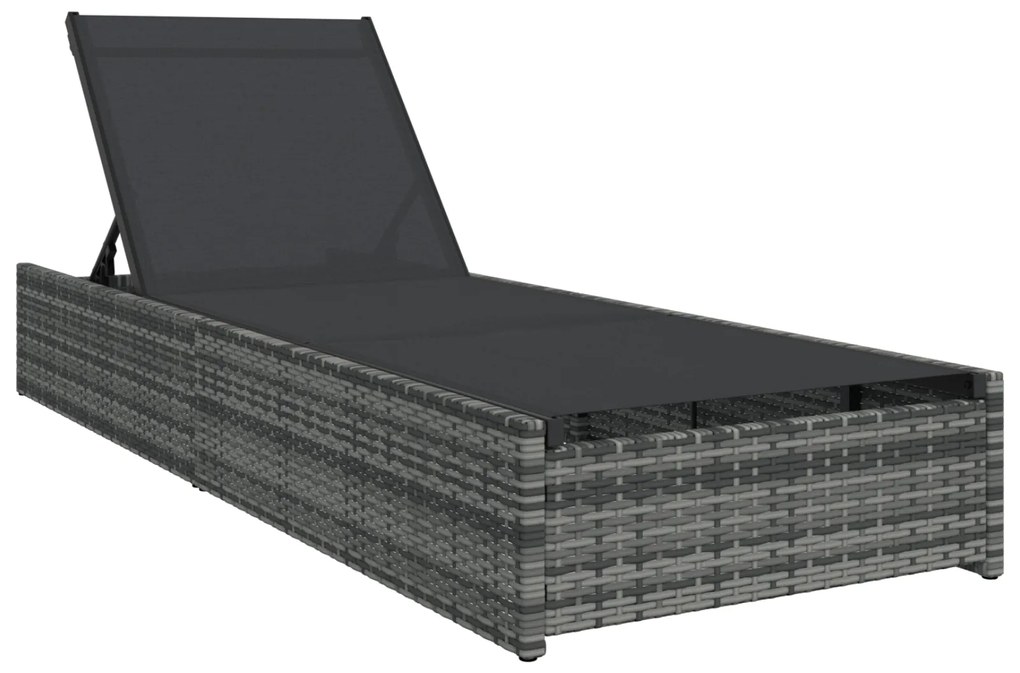 vidaXL Ξαπλώστρα Γκρι 60x200x27 εκ. Συνθετικό ρατάν