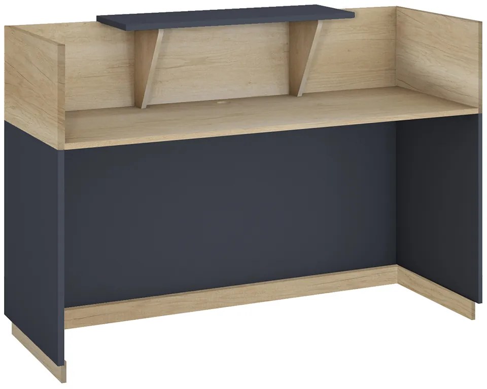 Γραφείο reception Lotus pakoworld σε χρώμα φυσικό - ανθρακί 180x70x110εκ