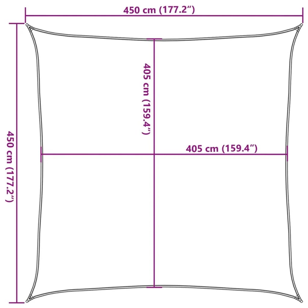 Πανί Σκίασης Μαύρο 4,5 x 4,5 μ. από HDPE 160 γρ./μ² - Μαύρο