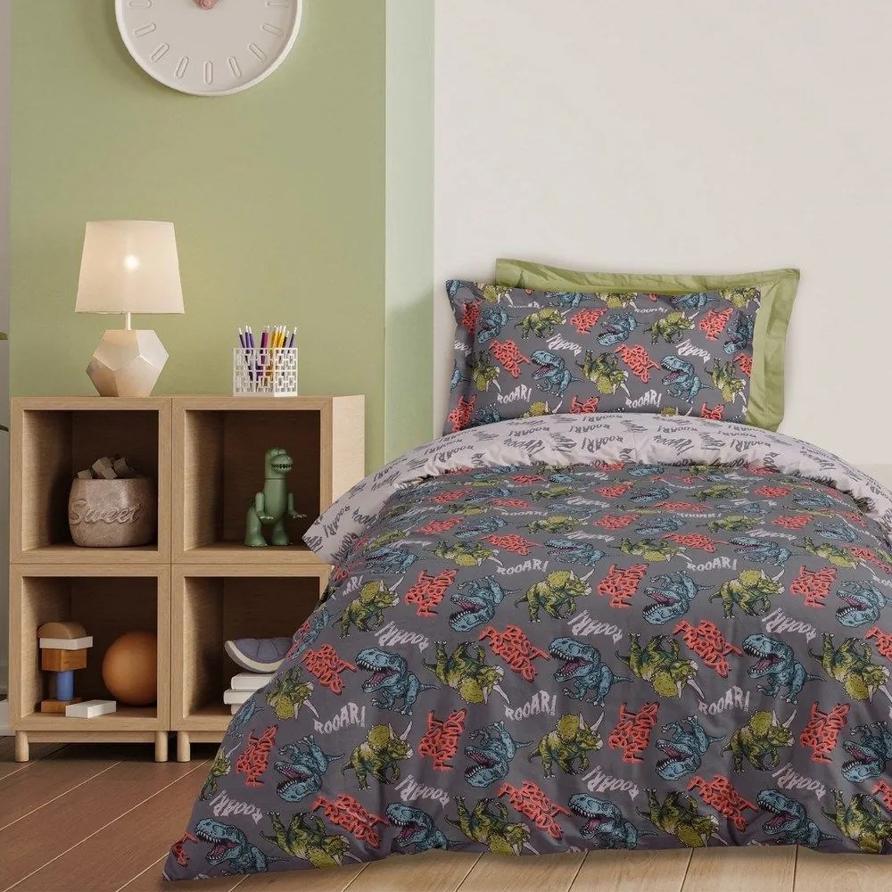 Σεντόνια Παιδικά 4931 (Σετ 3τμχ) Grey-Cream Das Home Μονό 170x260cm Cotton-Polyester