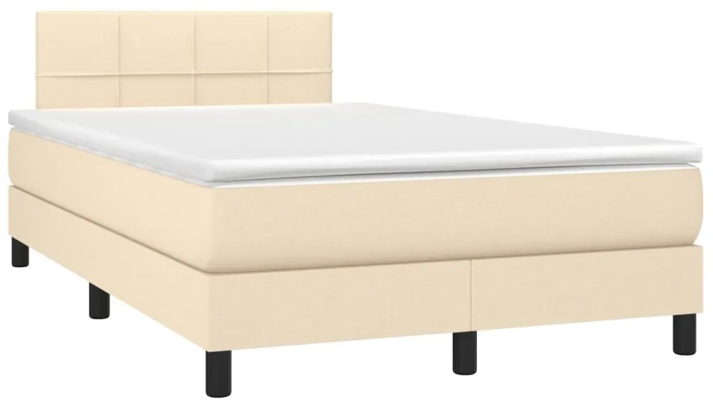 ΚΡΕΒΑΤΙ BOXSPRING ΜΕ ΣΤΡΩΜΑ ΚΡΕΜ 120X200 ΕΚ. ΥΦΑΣΜΑΤΙΝΟ 3140046