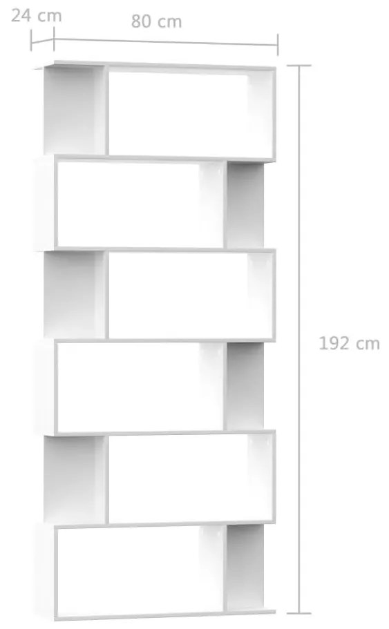 Βιβλιοθήκη/Διαχωριστικό Χώρου Λευκό 80x24x192 εκ. Επεξ. Ξύλο - Λευκό