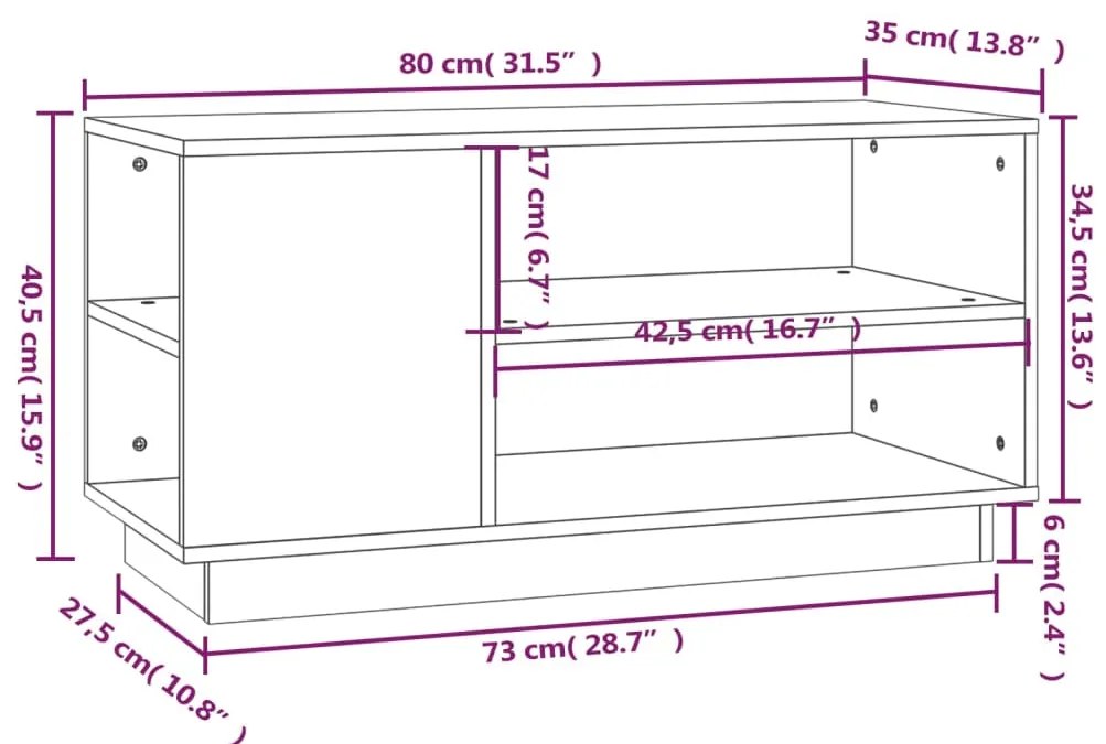 ΈΠΙΠΛΟ ΤΗΛΕΟΡΑΣΗΣ 80 X 35 X 40,5 ΕΚ. ΑΠΟ ΜΑΣΙΦ ΞΥΛΟ ΠΕΥΚΟΥ 814404