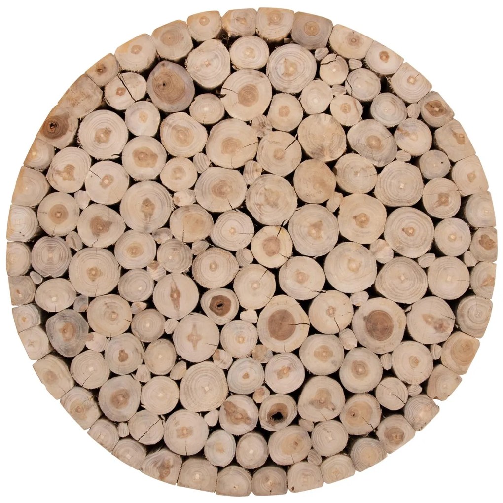 Τραπεζάκι σαλονιού C9804 Ξύλο TEAK σε Φυσικό Φ80x46Yεκ. 80x80x46 εκ.