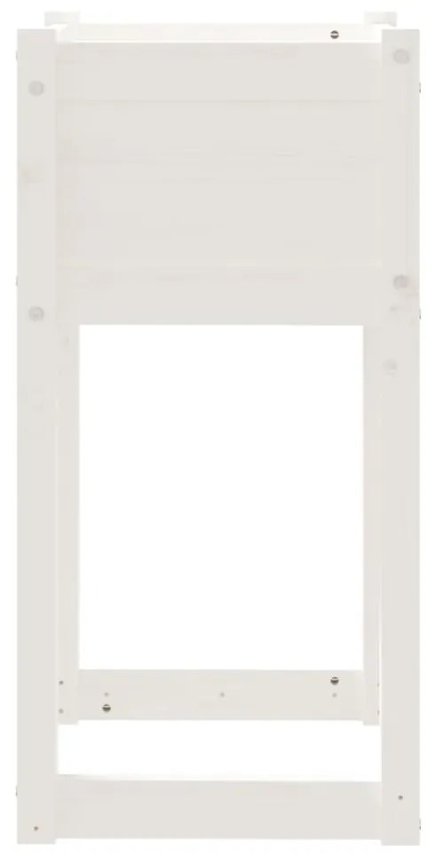 vidaXL Ζαρντινιέρες 2 τεμ. Λευκές 40x40x81 εκ. από Μασίφ Ξύλο Πεύκου