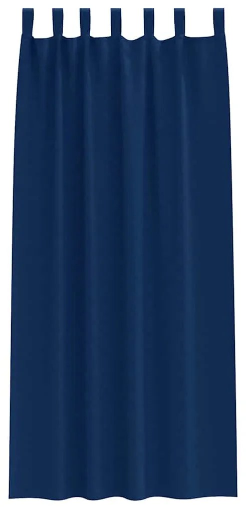vidaXL Κουρτίνες με κουρτίνες 2 pcs Σκούρο Μπλε 245x140εκ. Πολυεστέρας