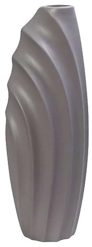 Βάζο Κεραμικό Ασύμμετρο MIG114 16x12x35cm Light Grey Espiel Ceramic