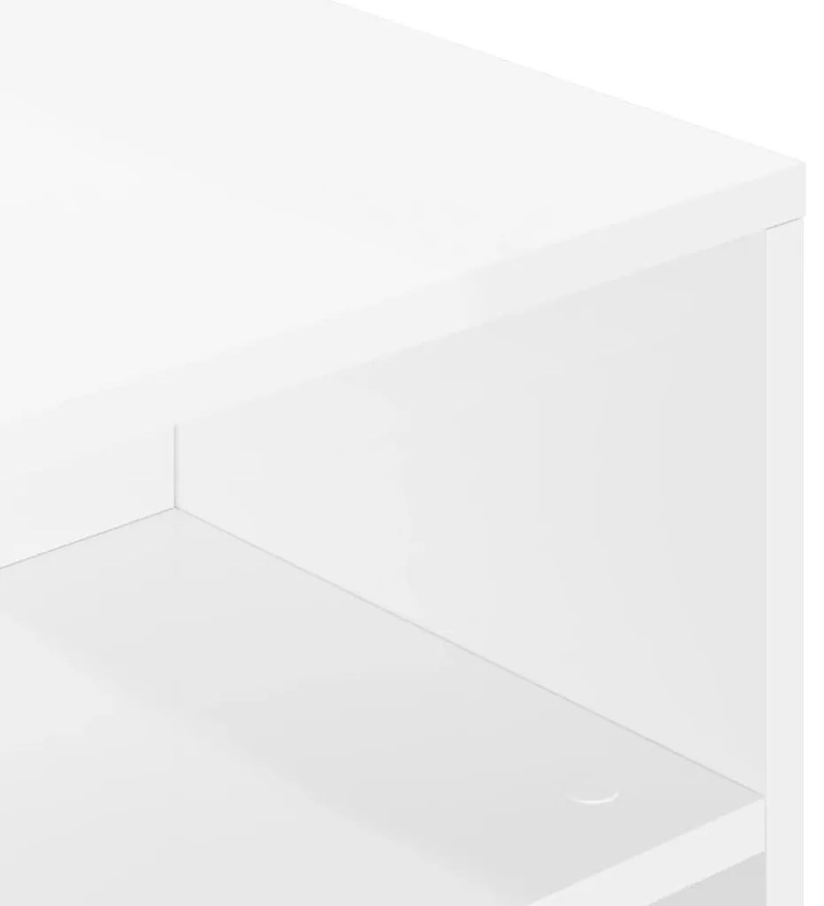 Τραπεζάκι Σαλονιού Γυαλ. Λευκό 90x55x42,5 εκ. Επεξεργ. Ξύλο - Λευκό