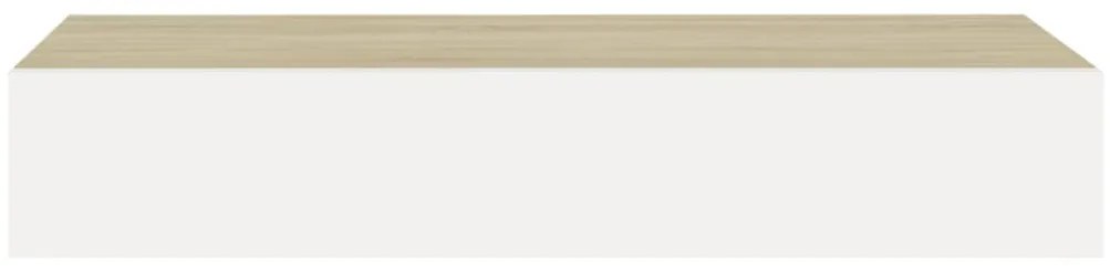 vidaXL Ράφια Τοίχου Συρτάρια 2 τεμ. Δρυς/Λευκό 60x23,5x10 εκ από MDF