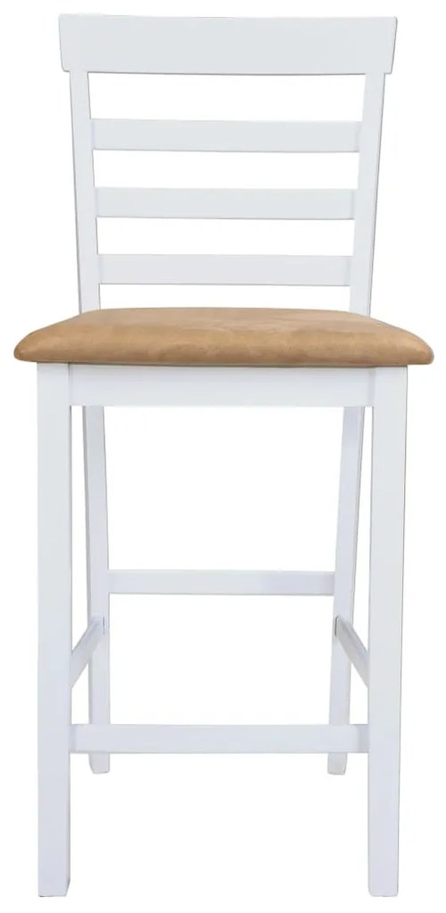 Σετ Κονσόλα Τραπέζι και 4 Καρέκλες Μπαρ Λευκό Ξύλινο