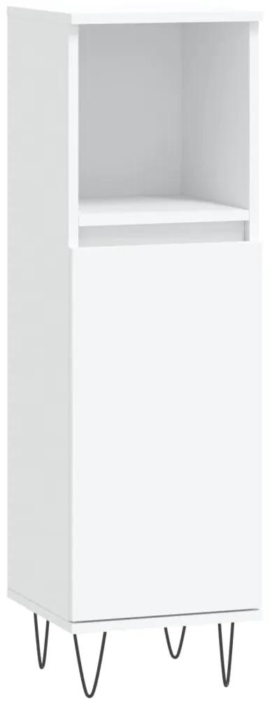 vidaXL Ντουλάπι Μπάνιου Λευκό 30 x 30 x 100 εκ. από Επεξεργασμένο Ξύλο