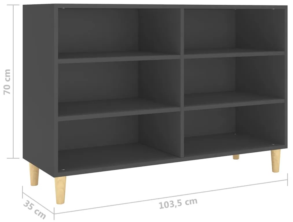 vidaXL Ραφιέρα Γκρι 103,5 x 35 x 70 εκ. από Επεξ. Ξύλο