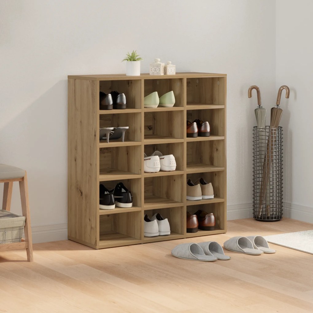 vidaXL Ντουλάπα Παπουτσιών με ράφι artisan δρυς 77.5 x 30 x 83.5 εκ.