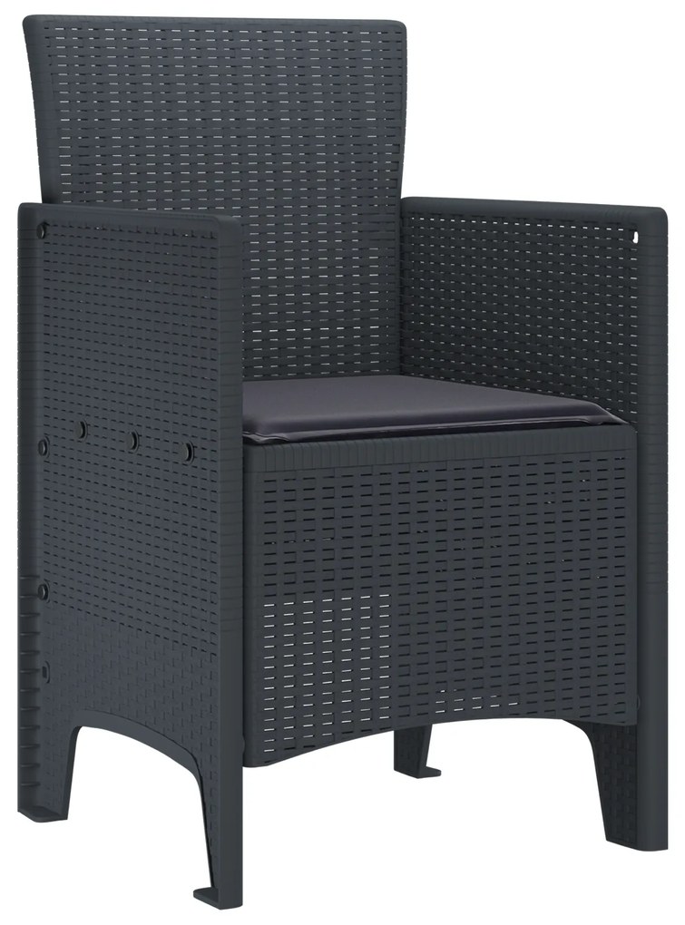 vidaXL Καρέκλες Κήπου με Μαξιλάρια 2 pcs Ανθρακί 53 x 49 x 85 εκ.