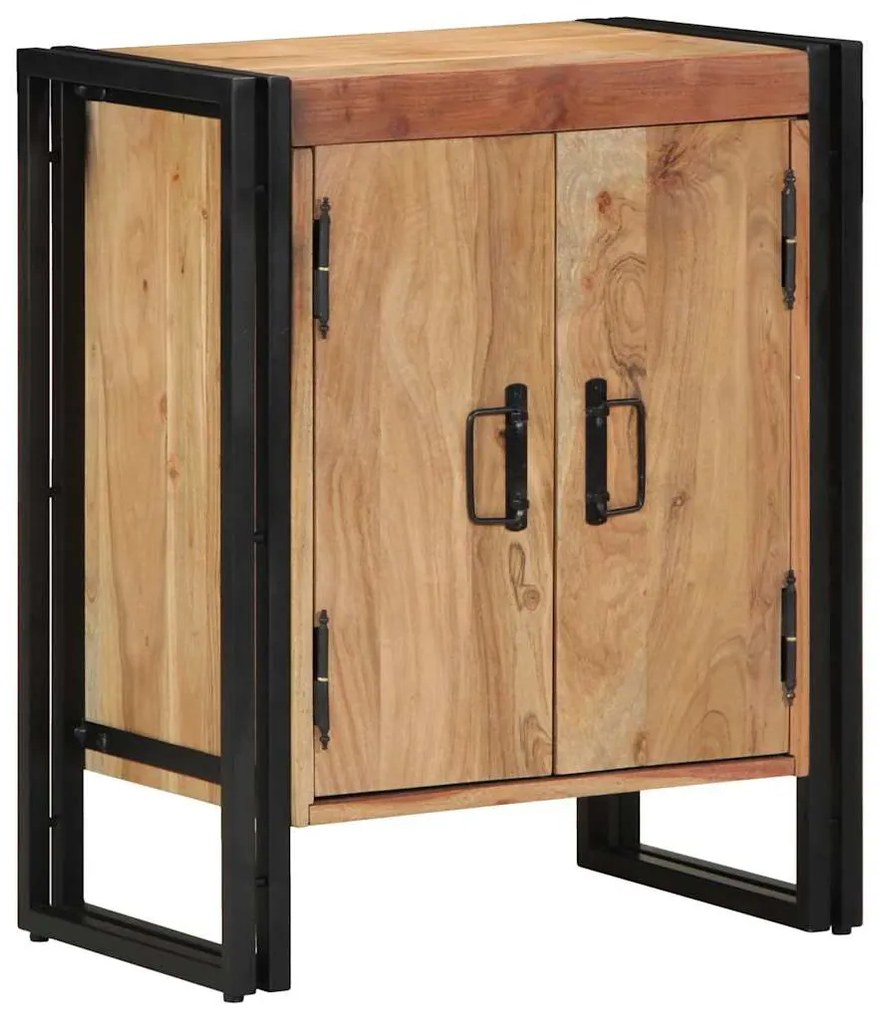 vidaXL Ντουλάπα Παπουτσιών Μαύρο 30 x 30 x 40 cm Μασίφ ξύλο ακακίας