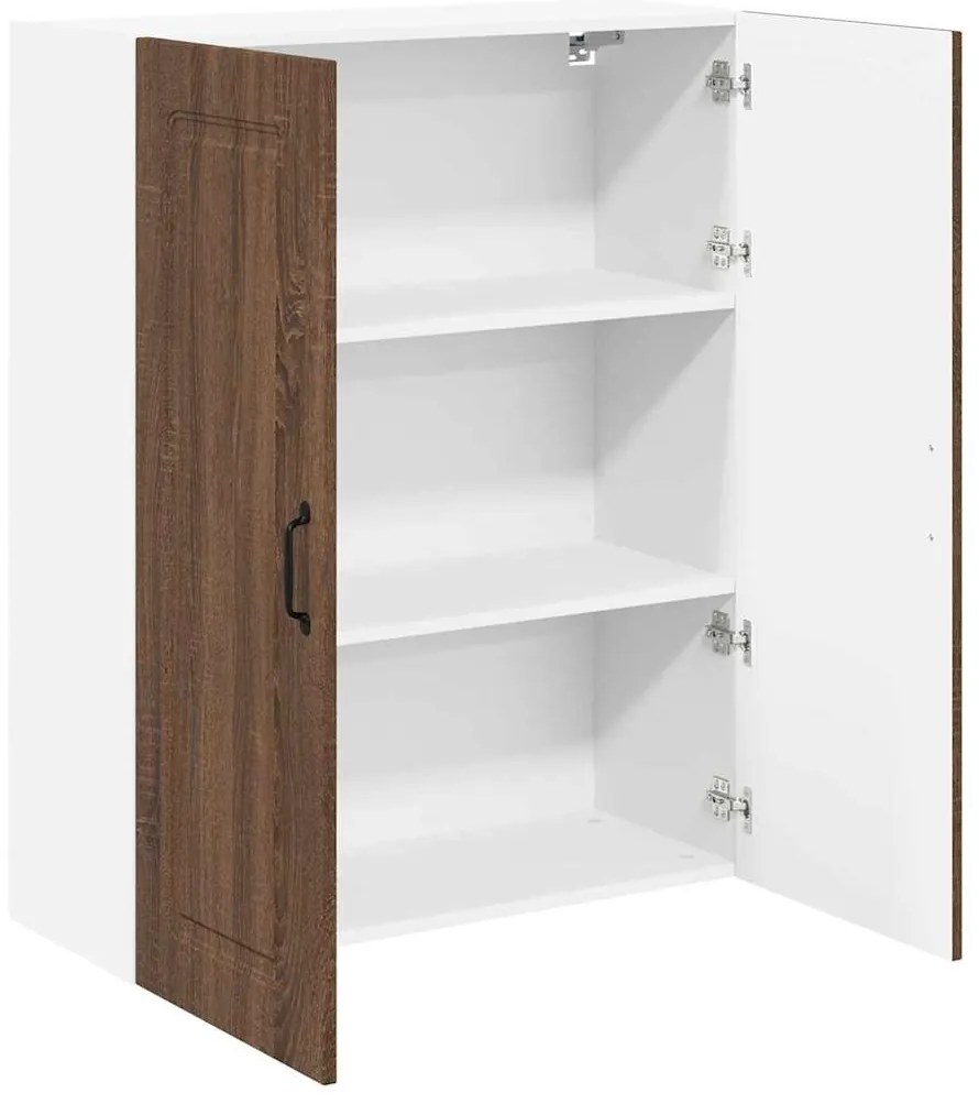 vidaXL Κρεμαστό ντουλάπι κουζίνας με ράφι Καφέ δρυς 80 x 31 x 100 εκ.