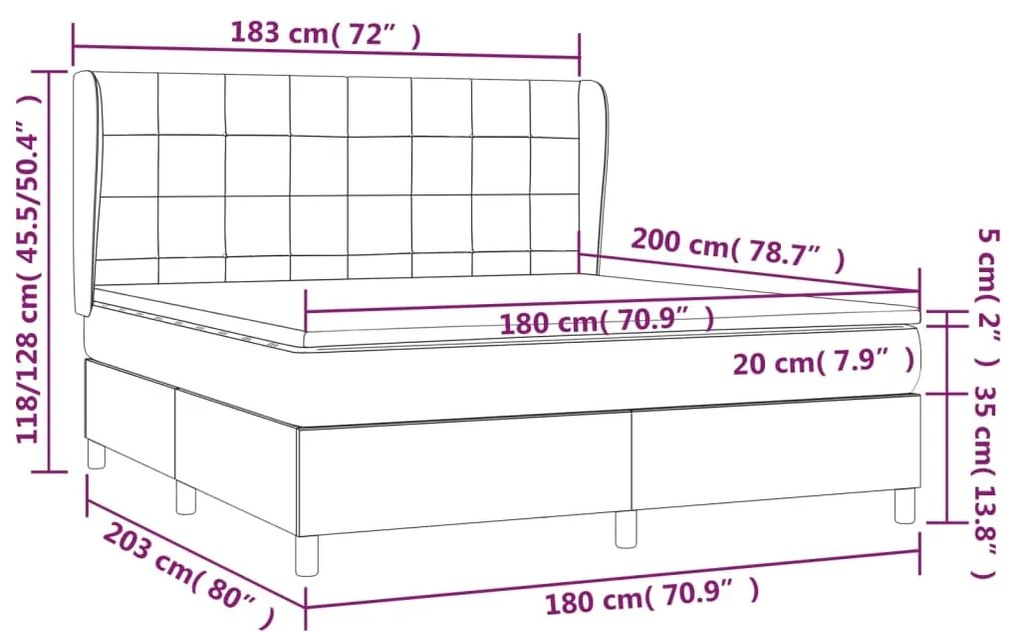 ΚΡΕΒΑΤΙ BOXSPRING ΜΕ ΣΤΡΩΜΑ ΚΡΕΜ 180X200 ΕΚ. ΥΦΑΣΜΑΤΙΝΟ 3128546