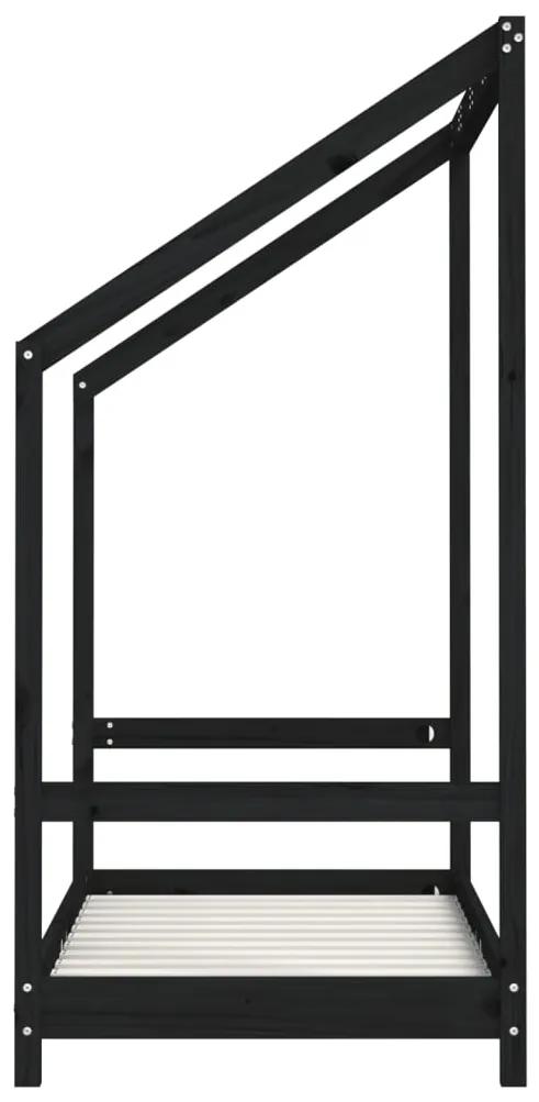 vidaXL Πλαίσιο Κρεβατιού Μαύρο 2x(70x140) εκ. από Μασίφ Ξύλο Πεύκου
