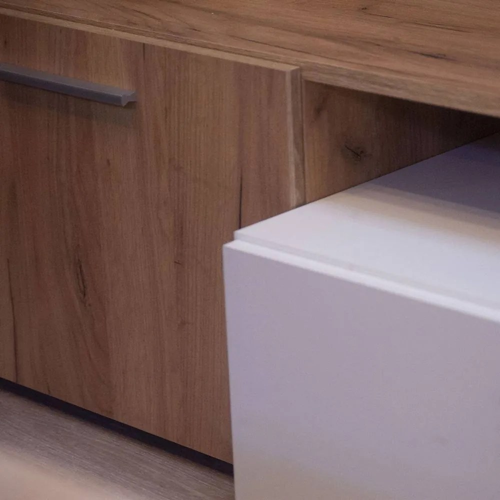 Σύνθεση Τηλεόρασης Astin 203x45.3x180εκ Χρυσός Δρύς Με Λευκό - TO-ASTIN - TO-ASTIN